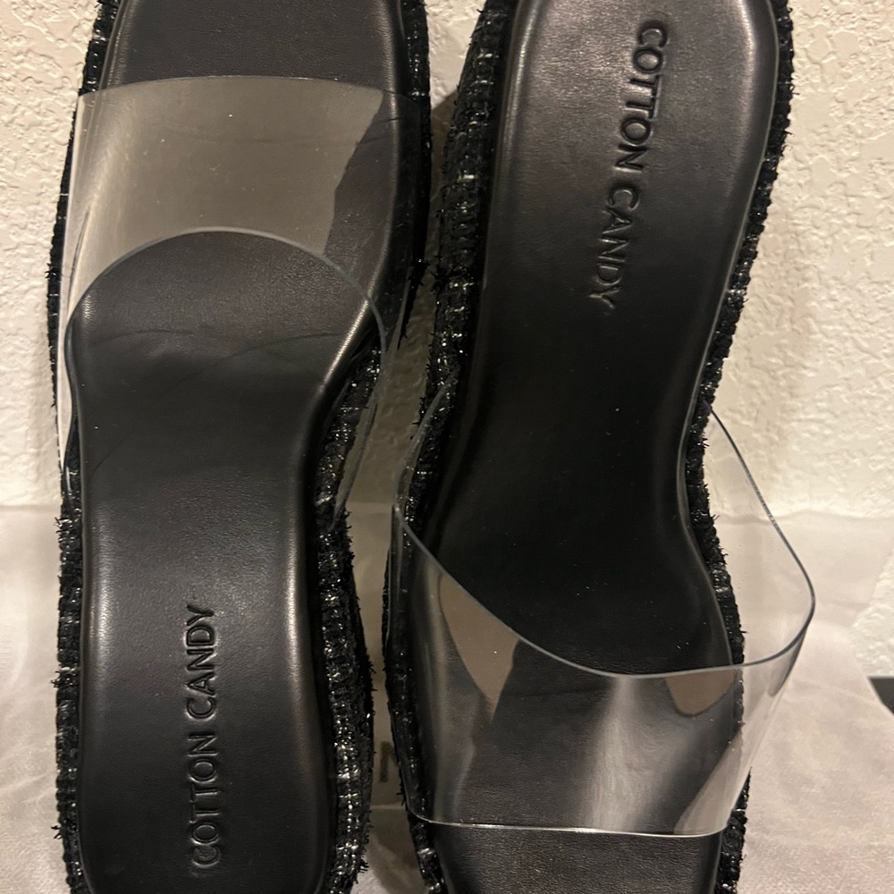 Cotton Candy Black and Clear Sandals